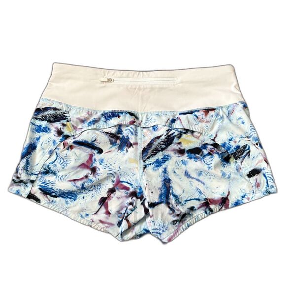 Lululemon Run Times Short II Exposure Crystallize Multi Blue White Sporty Size 4 - Picture 2 of 6